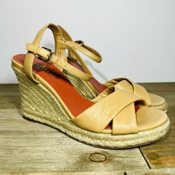 Cole Haan Shoes - Cole Haan NikeAir Womens LEATHER Wedge Heel Sandals Sz 8.5 Platform Heels